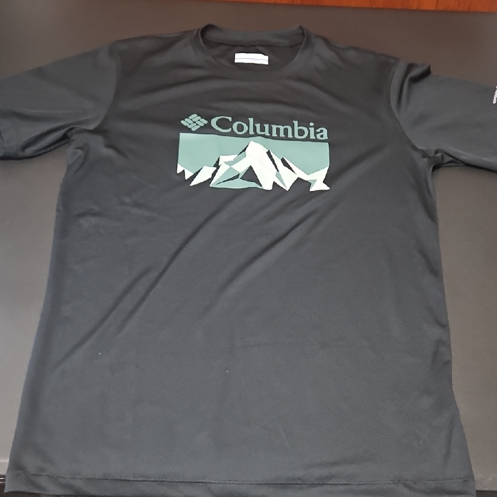 Columbia Black Short-Sleeve Logo Tee with Mint Graphic